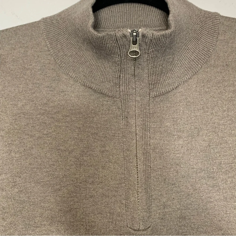 J.CREW Mercantile NWT merino Wool Blend brn grey 1/4 Zip pullover sweater Size M